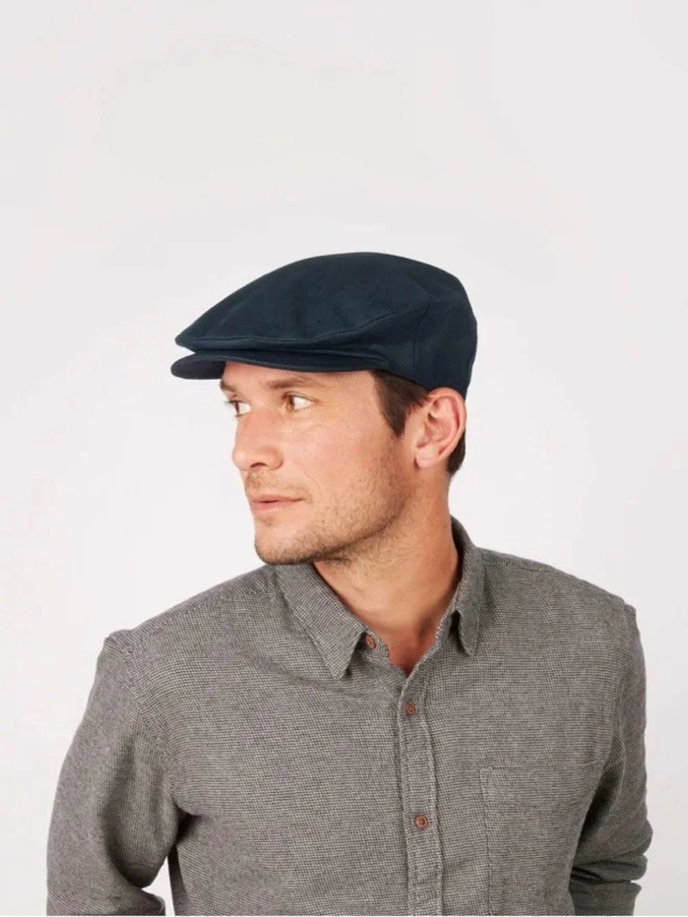 Unisex Hanna Hats of Donegal Sm Vintage Cap Linen, Blue and White Plaid